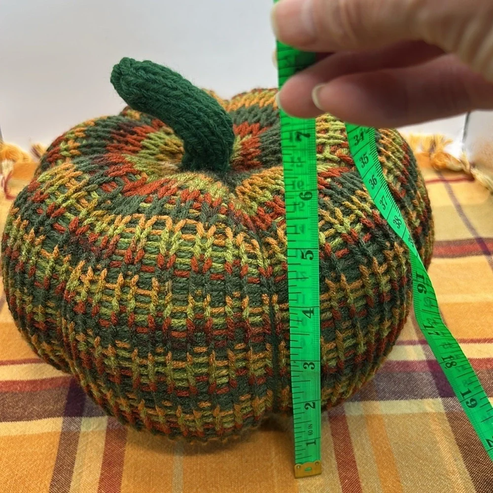 Multicolor Handmade Knit Pumpkin Decor